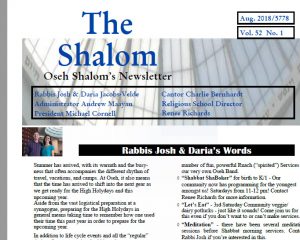 The Shalom newsletter